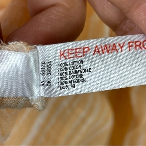 Urban Outfitters Peach Jaden Striped Scoop Back Wide Leg Lightweight Jumpsuit - Picture 14 of 17